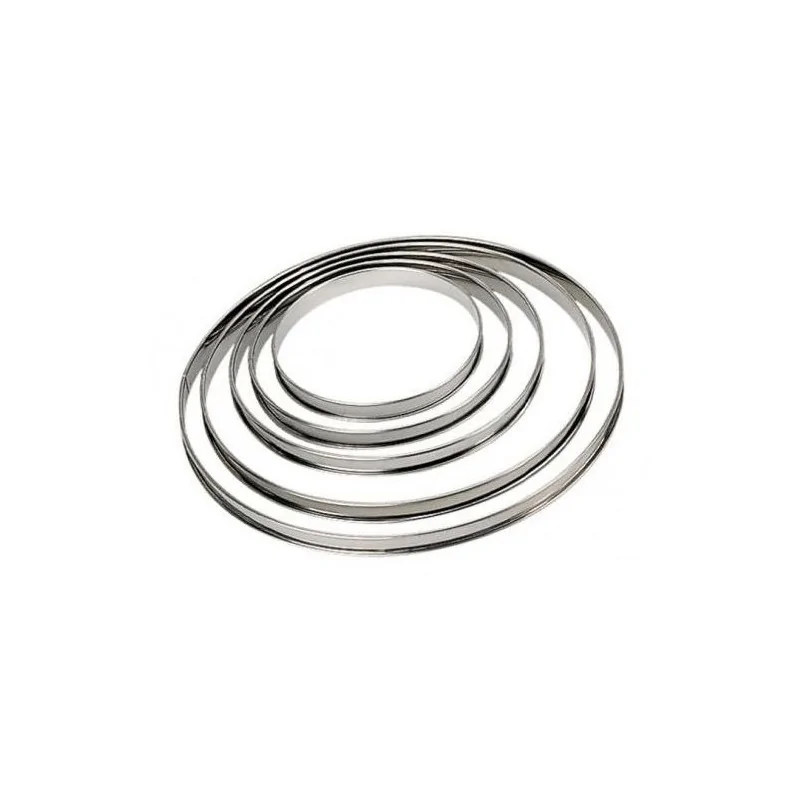 Cercle à tarte inox à bords roulés