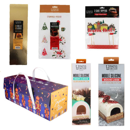 Kit complet pour réaliser votre bûche de Noël