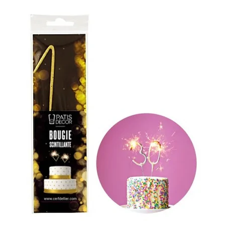 Cierge magique doré chiffre