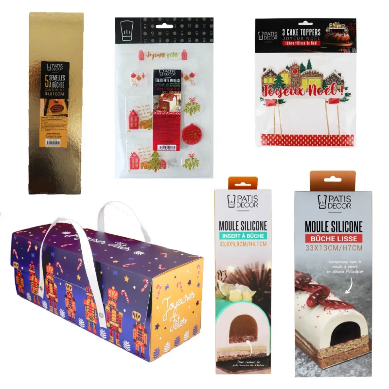 Kit complet pour réaliser votre bûche de Noël