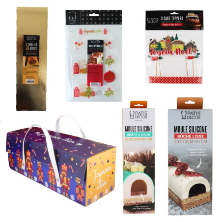 Kit complet pour réaliser votre bûche de Noël