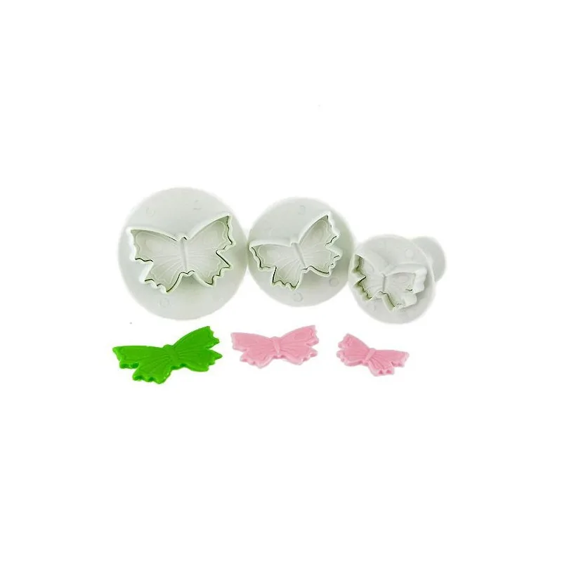 Découpoirs éjecteurs Papillons assortis (x3)