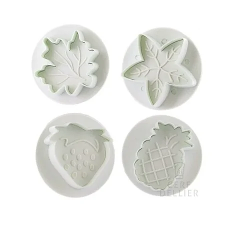 Découpoirs éjecteurs fruits assortis (x4)