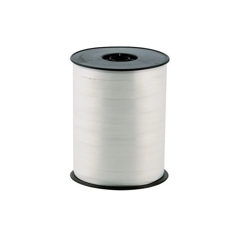 Bolduc satiné blanc 7,5 mm (500 m)