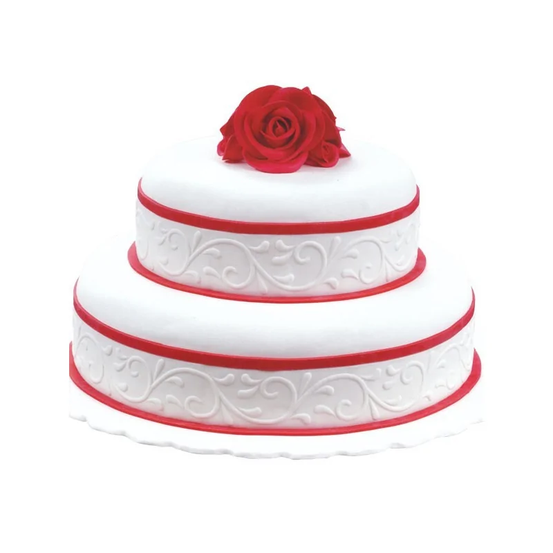 Ruban pâte à sucre blanc arabesques 1,25 m
