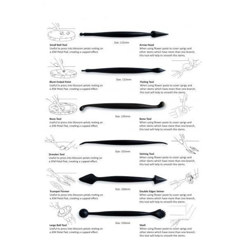 Outils de modelage pour fleurs (par 6)