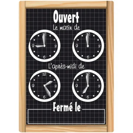 pancarte horloge fond brun...