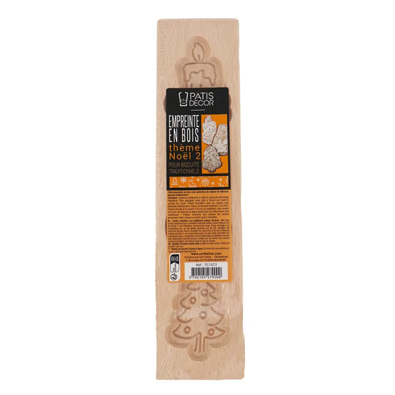 Moule à spéculoos en bois Christmas packaging