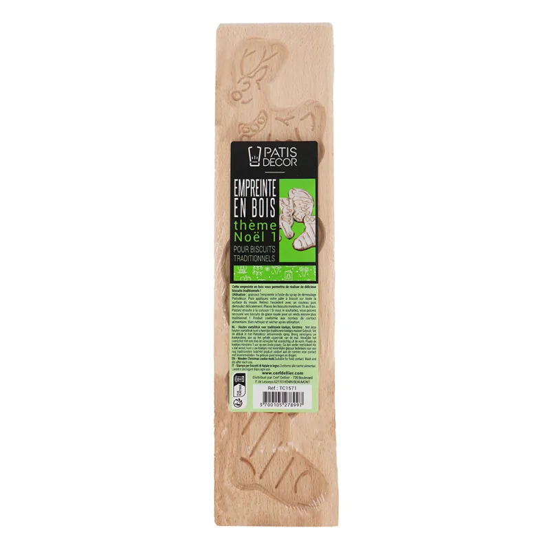 Moule à spéculoos en bois Noël packaging
