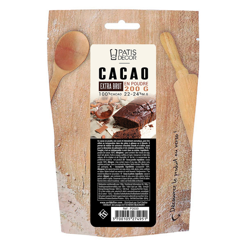 Cacao en poudre Extra Brut - 200g