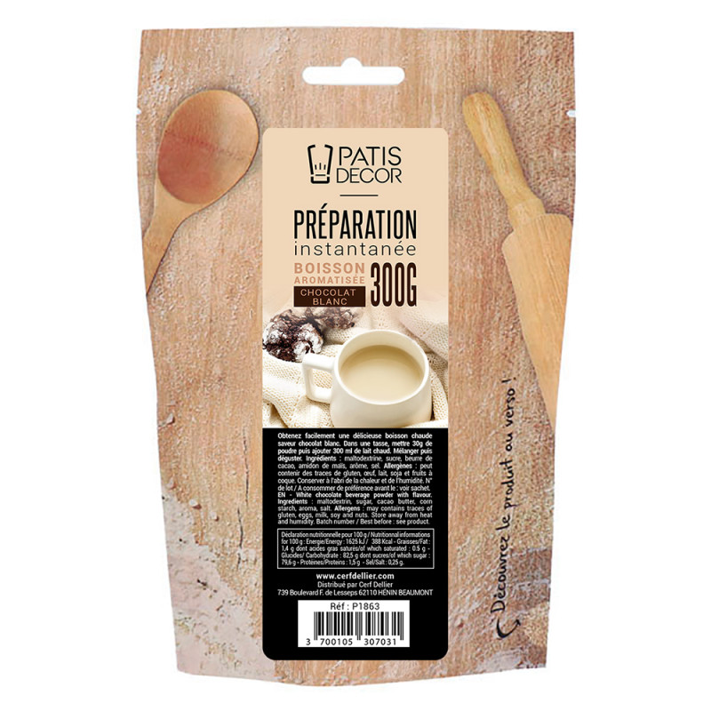 Préparation instantanée pour boisson saveur chocolat blanc - 300 g