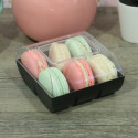 Boîte de 6 macarons noire ambiance