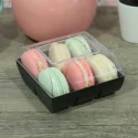 Boîte de 6 macarons noire ambiance