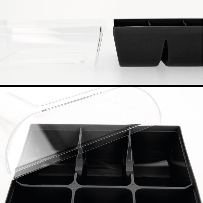 Boîte de 6 macarons noire zoom