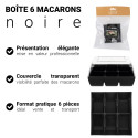 Boîte de 6 macarons noire atouts