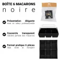 Boîte de 6 macarons noire atouts