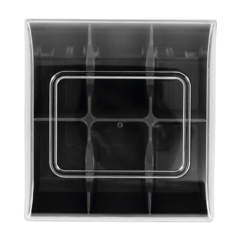 Boîte de 6 macarons noire de face