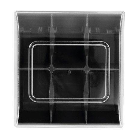 Boîte de 6 macarons noire de face