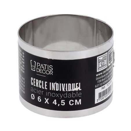 Cercle à mousse inox H 4,5...