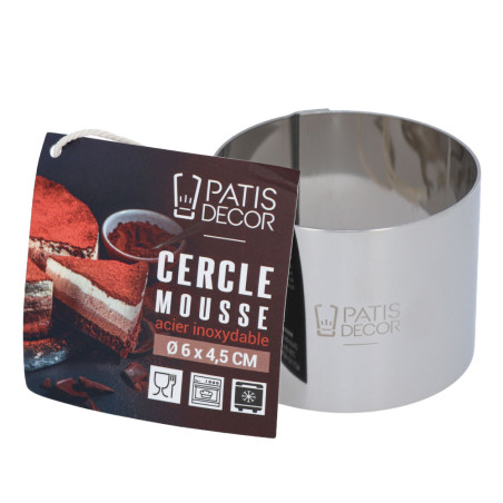 Cercle à mousse inox H 4,5...