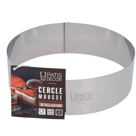 Cercle à mousse inox H 4,5...