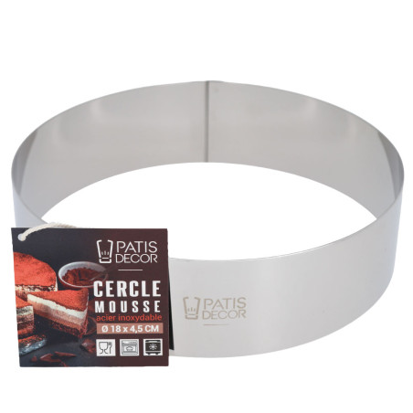 Cercle à mousse inox H 4,5...