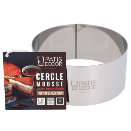 Cercle à mousse inox H 4,5...