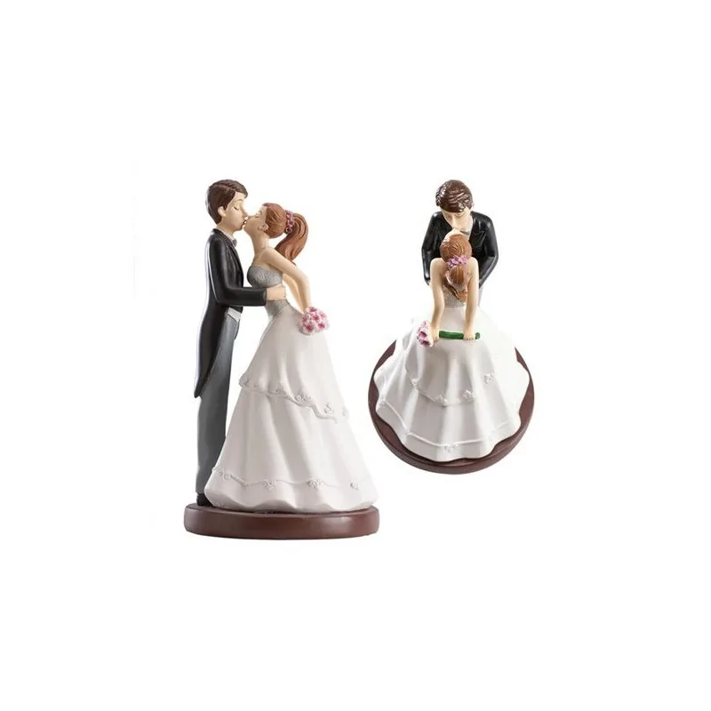 Couple de mariés bisou 16 cm