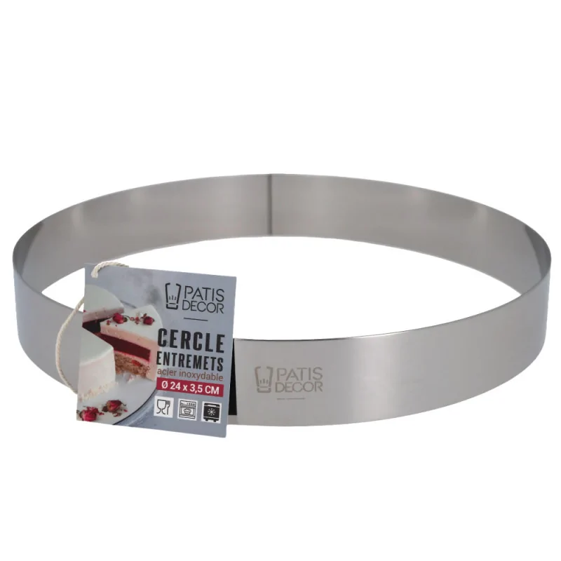 Cercle à entremets inox H 3,5 cm Ø 24 cm