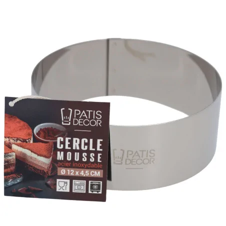 Cercle à mousse inox H 4,5...