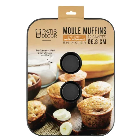 Moule 12 muffins en acier...