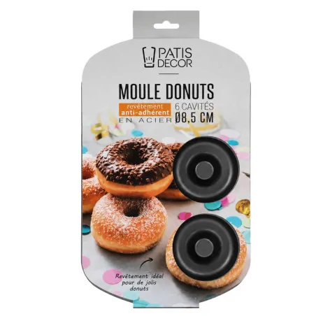 Moule 6 donuts au four en acier antiadhérent Ø8,5cm ambiance