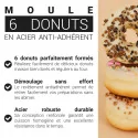 Moule 6 donuts au four en acier antiadhérent Ø8,5cm ambiance