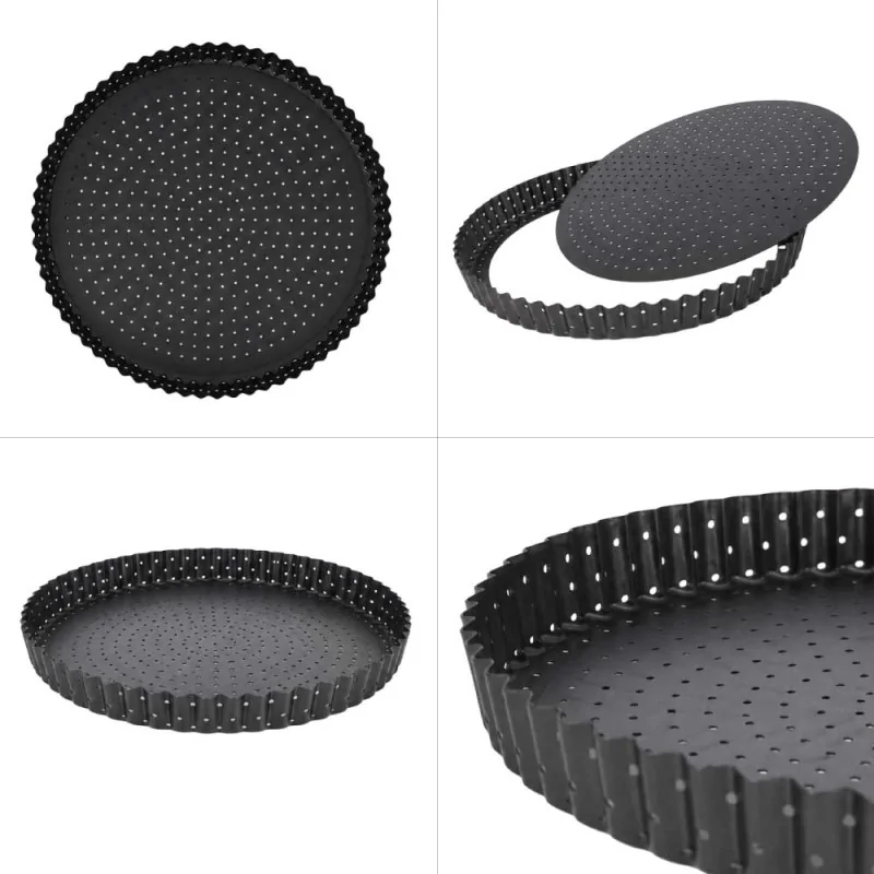 Moule à tarte perforé antiadhésif avec fond amovible - sans emballage