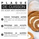 Plaque de cuisson en acier antiadhérent 33x23cm
