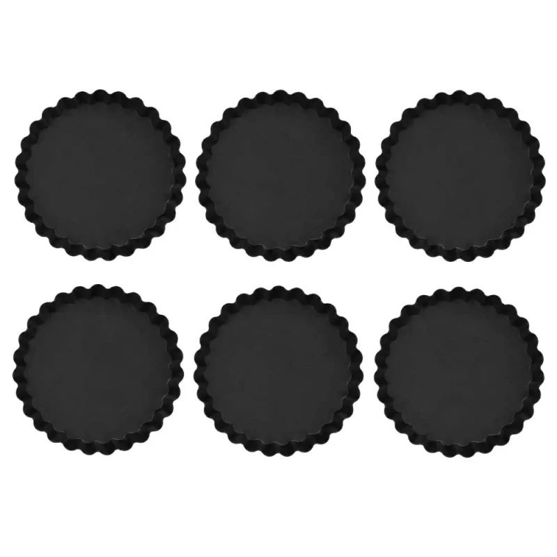 6 moules à tartelettes en acier antiadhérent sans PFAS ø11,5cm