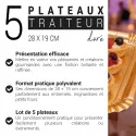 Lot de 5 plateaux traiteur doré 28 x 19 cm avantages