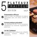 Lot de 5 plateaux traiteur noir 28 x 19 cm avantages