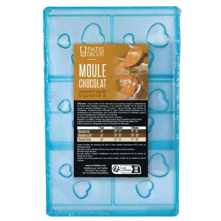 Moule chocolat Carrés 3 coeurs