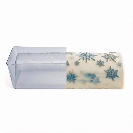 Moule à bûche PVC "Flocons"