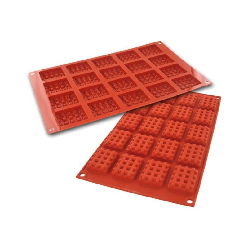 Moule silicone souple 20 mini-gaufres - Silikomart