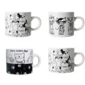 Lot de 4 tasses assorties thème "Chats et Chiens"