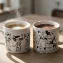 Lot de 4 tasses assorties thème "Chats et Chiens"