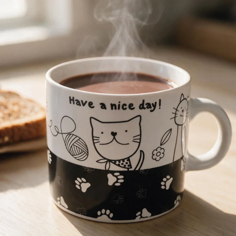 Lot de 4 tasses assorties thème "Chats et Chiens"