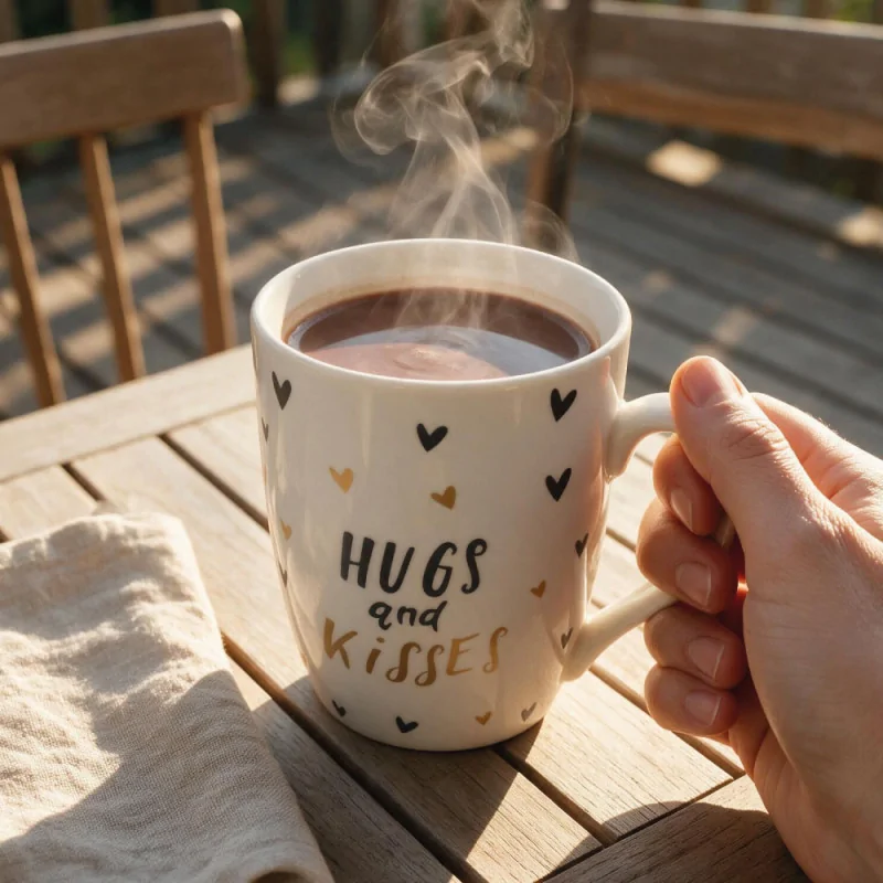 Lot de 4 tasses assorties thème "Love"