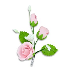 Bouquet de roses rose en pastillage Patisdécor