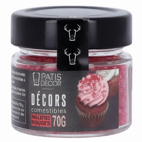 Paillettes alimentaires rouges