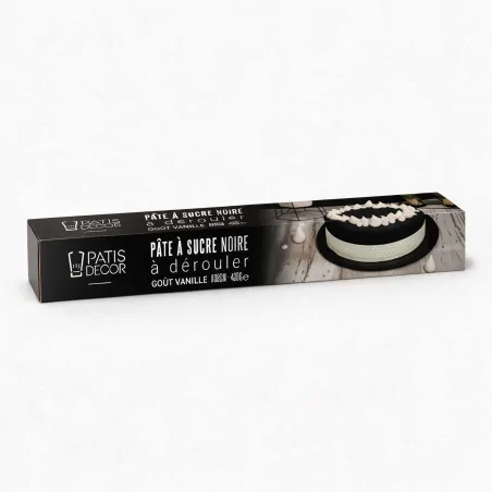 Pâte à sucre noire étalée -...