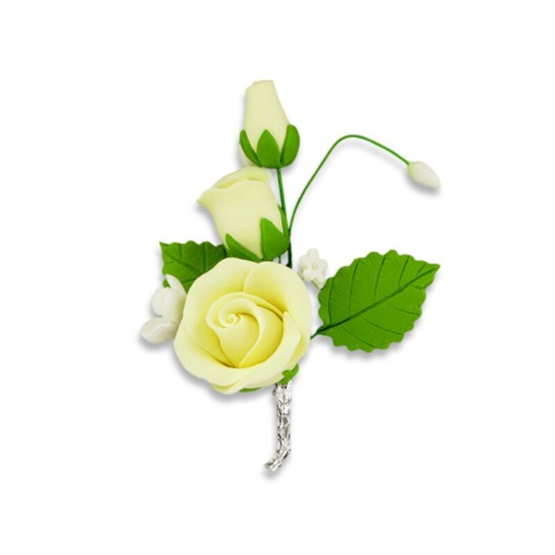 Bouquet de roses jaunes pour gateau de mariage