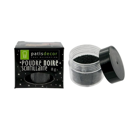Poudre scintillante noire Patisdécor